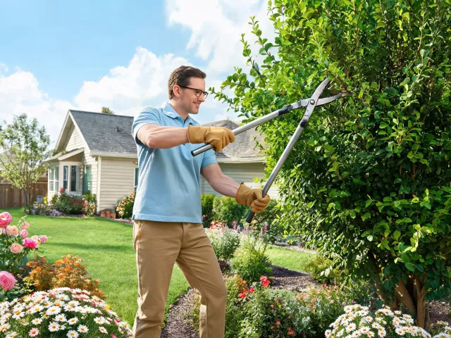 Using a lopper for seasonal trimming