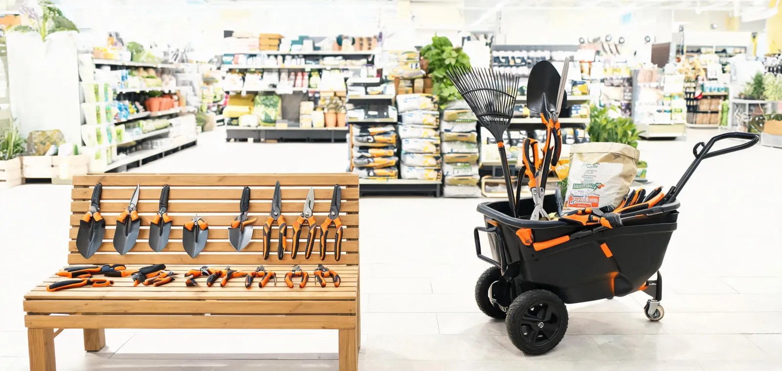 Fiskars tools used across garden and facility tasks